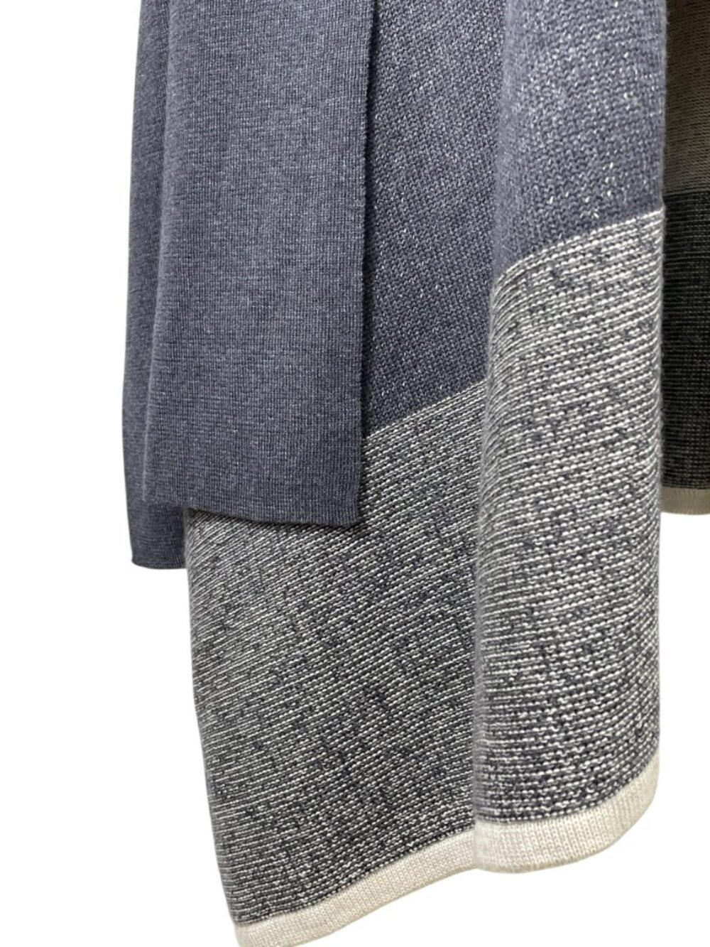 NIC+ZOE Blue Colorblock Knit Wrap Poncho Cardigan Shawl OS Cozy Layer - Picture 8 of 12